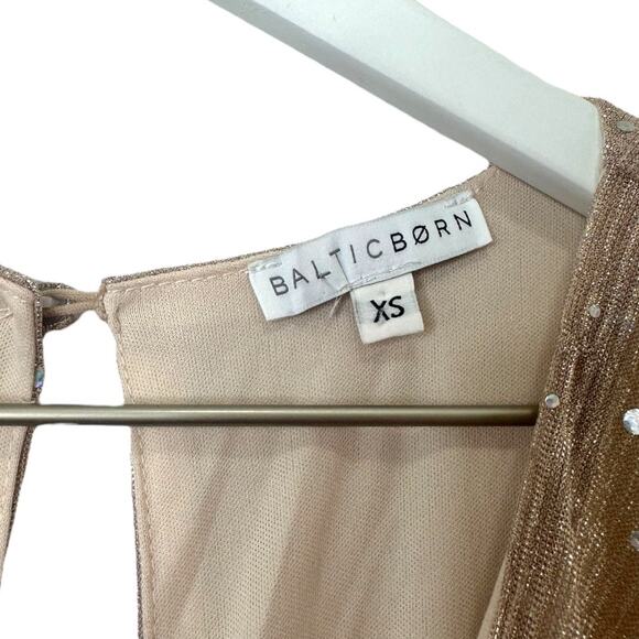 Baltic Born Champagne Abigail Sparkle Gown Maxi Dress Size XS - Picture 3 of 7